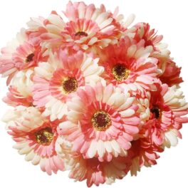15 stuks kunstmatige zijde madeliefjes bloemen nep gerbera bloemen bruidsboeket voor thuis bruiloft feest doe-het-zelf middelpunt decoraties (oranje)